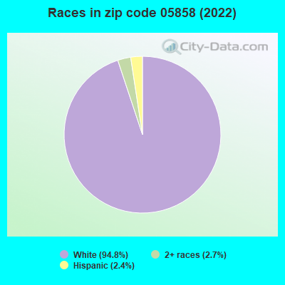 Races in zip code 05858 (2022)