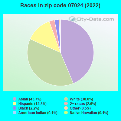 Races in zip code 07024 (2022)
