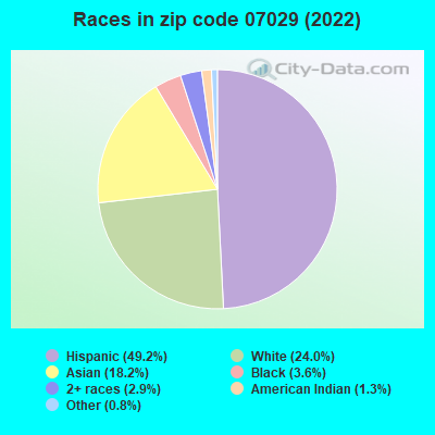 Races in zip code 07029 (2022)