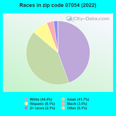 Races in zip code 07054 (2022)