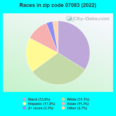 Races in zip code 07083 (2022)