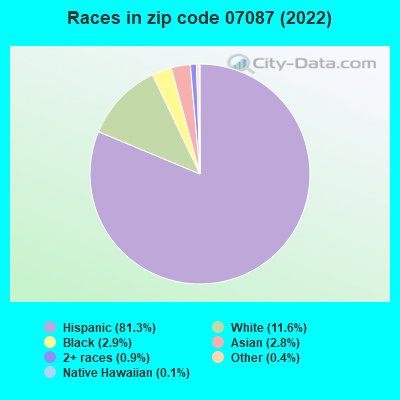 Races in zip code 07087 (2022)