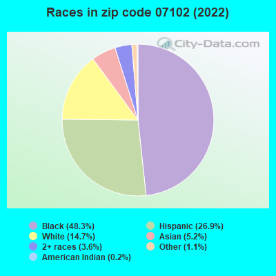 Races in zip code 07102 (2022)