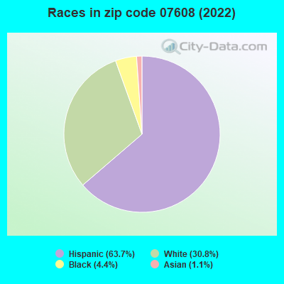 Races in zip code 07608 (2022)