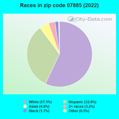 Races in zip code 07885 (2022)