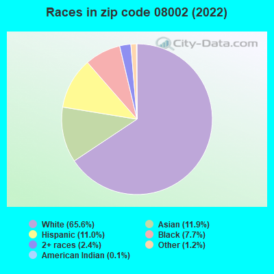 Races in zip code 08002 (2022)