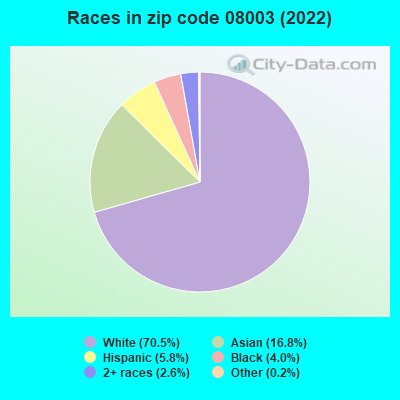 Races in zip code 08003 (2022)