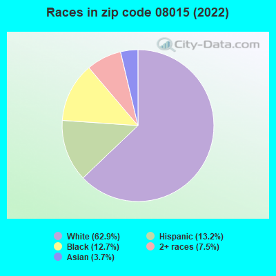Races in zip code 08015 (2022)