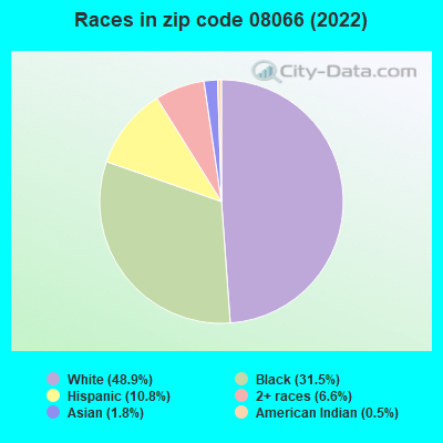Races in zip code 08066 (2022)