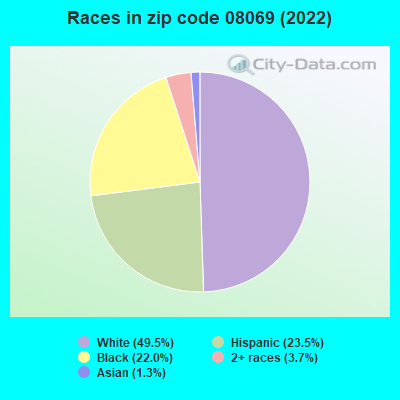 Races in zip code 08069 (2022)