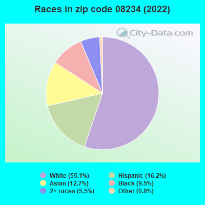 Races in zip code 08234 (2022)