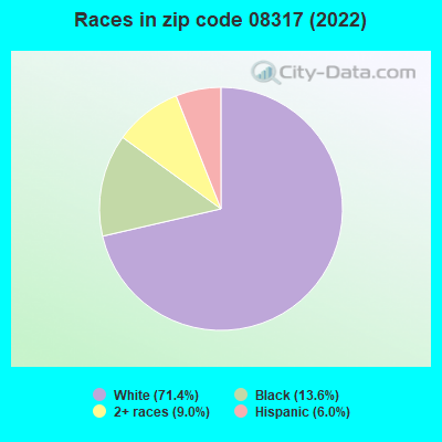 Races in zip code 08317 (2022)
