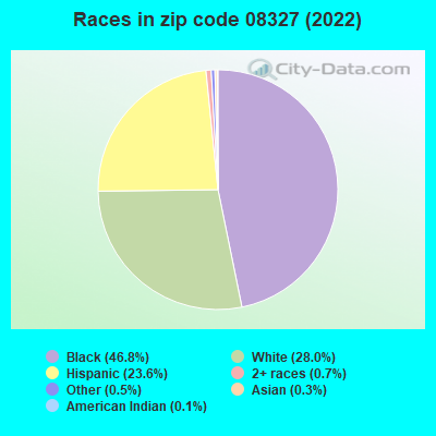 Races in zip code 08327 (2022)