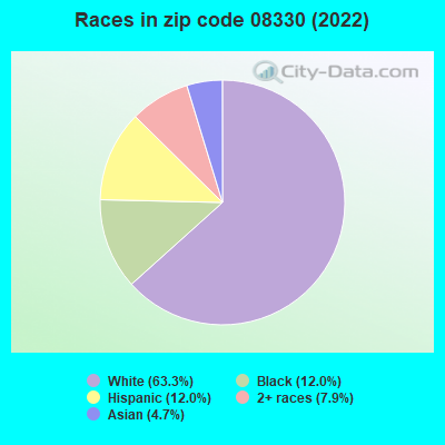 Races in zip code 08330 (2022)