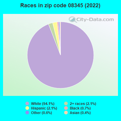 Races in zip code 08345 (2022)