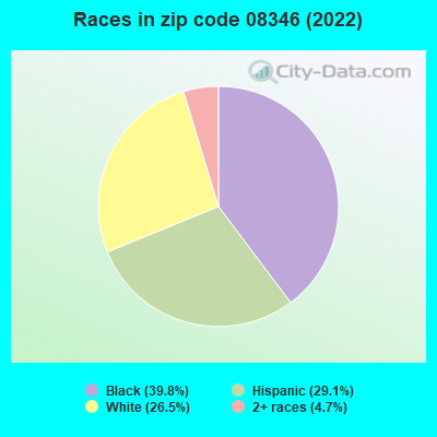 Races in zip code 08346 (2022)