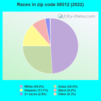 Races in zip code 08512 (2022)