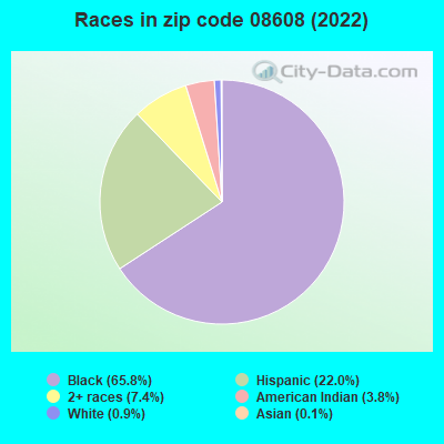 Races in zip code 08608 (2022)