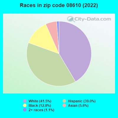 Races in zip code 08610 (2022)