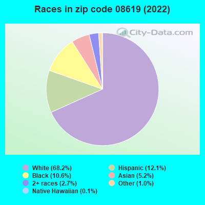 Races in zip code 08619 (2022)