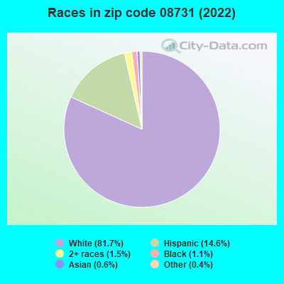 Races in zip code 08731 (2022)