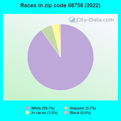 Races in zip code 08758 (2022)