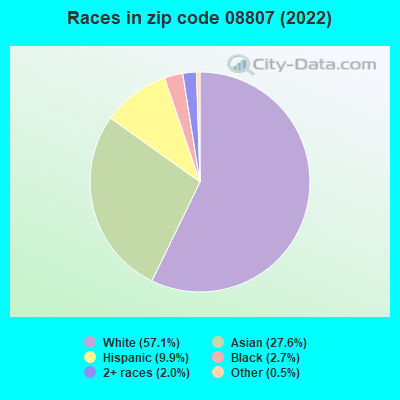 Races in zip code 08807 (2022)