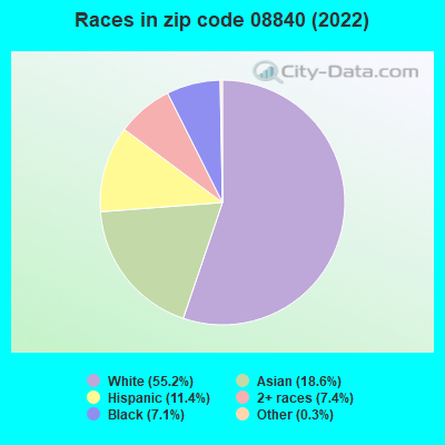 Races in zip code 08840 (2022)