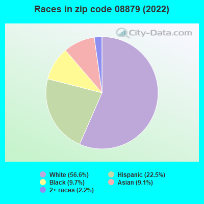 Races in zip code 08879 (2022)