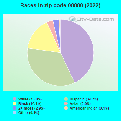 Races in zip code 08880 (2022)