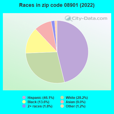 Races in zip code 08901 (2022)