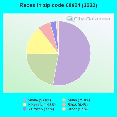 Races in zip code 08904 (2022)