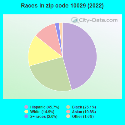 Races in zip code 10029 (2022)