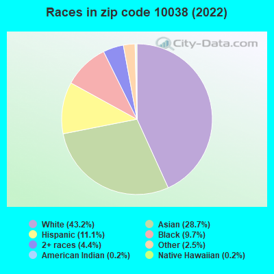 Races in zip code 10038 (2022)