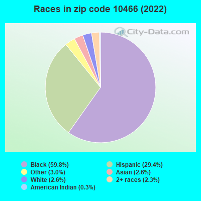 Races in zip code 10466 (2022)