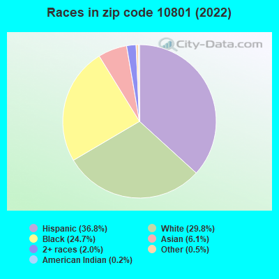 Races in zip code 10801 (2022)