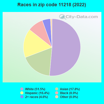 Races in zip code 11218 (2022)
