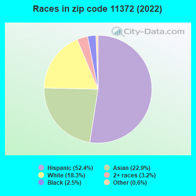 Races in zip code 11372 (2022)