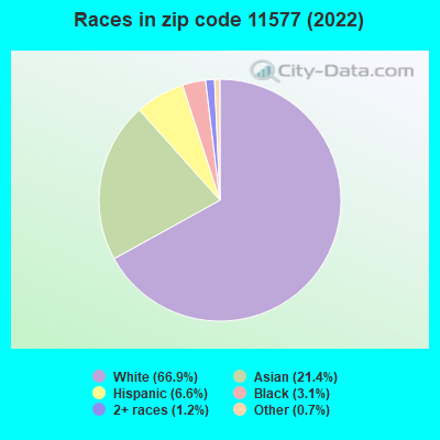 Races in zip code 11577 (2022)