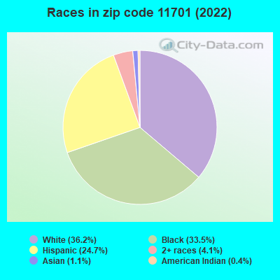 Races in zip code 11701 (2022)