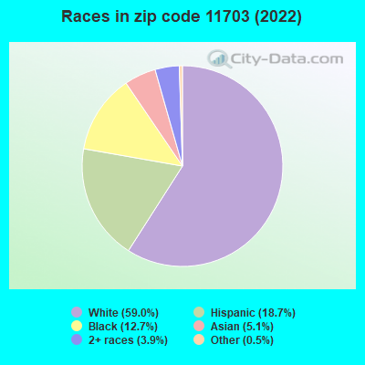 Races in zip code 11703 (2022)