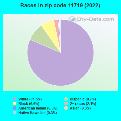 Races in zip code 11719 (2022)