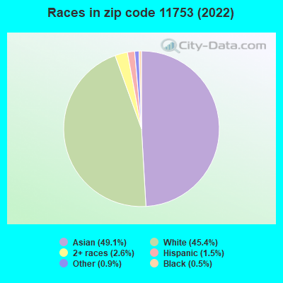 Races in zip code 11753 (2022)