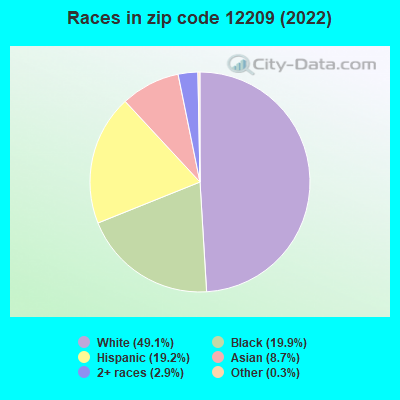 Races in zip code 12209 (2022)