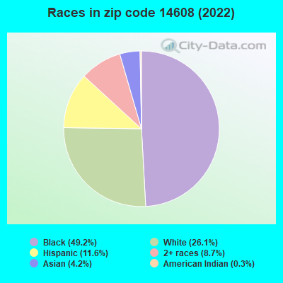 Races in zip code 14608 (2022)