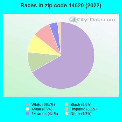 Races in zip code 14620 (2022)