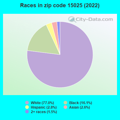 Races in zip code 15025 (2022)