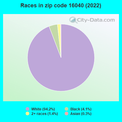 Races in zip code 16040 (2022)