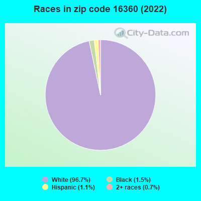 Races in zip code 16360 (2022)
