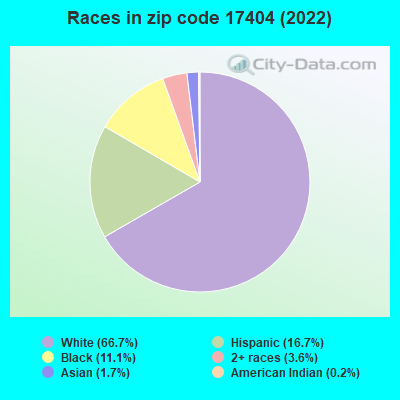 Races in zip code 17404 (2022)